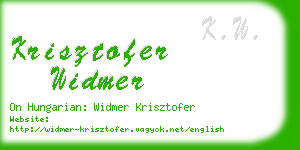 krisztofer widmer business card